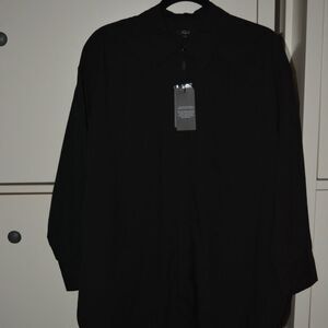 NWT Women's RAILS Joey Button Down Shirt Black Size M MSRP $218